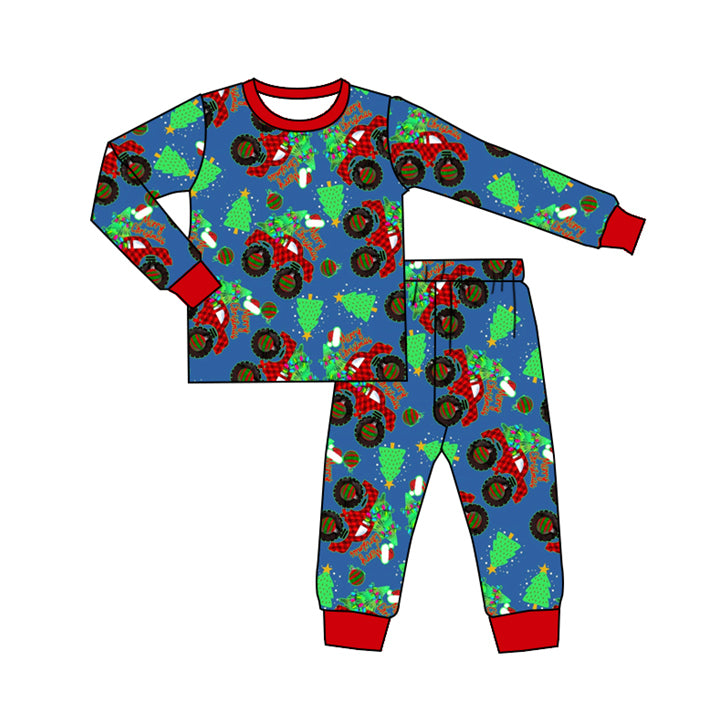 pre-order Blue Cartoon Print Long Sleeve pajamas set BLP0827