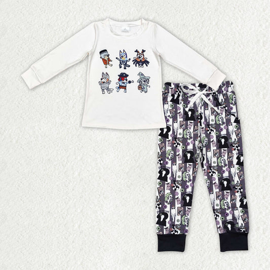 Fall White cartoon Pants Set