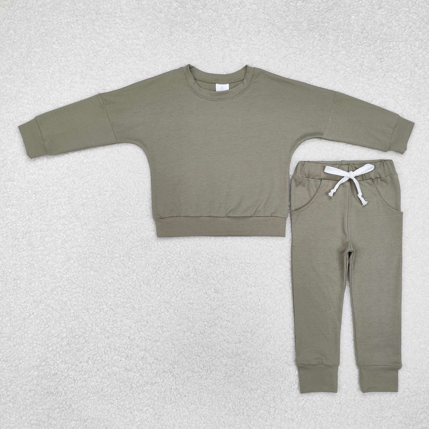 Western green solid Long Sleeve Boys Set