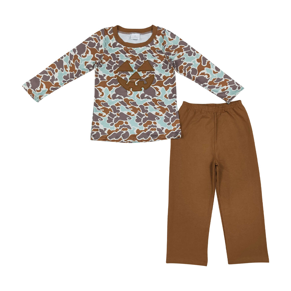 Halloween Camo embroidery Print Boy Set BLP1193