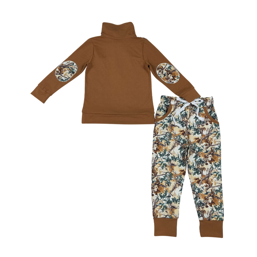 Hunting brown boy Long Sleeve Boy Set  BLP1447