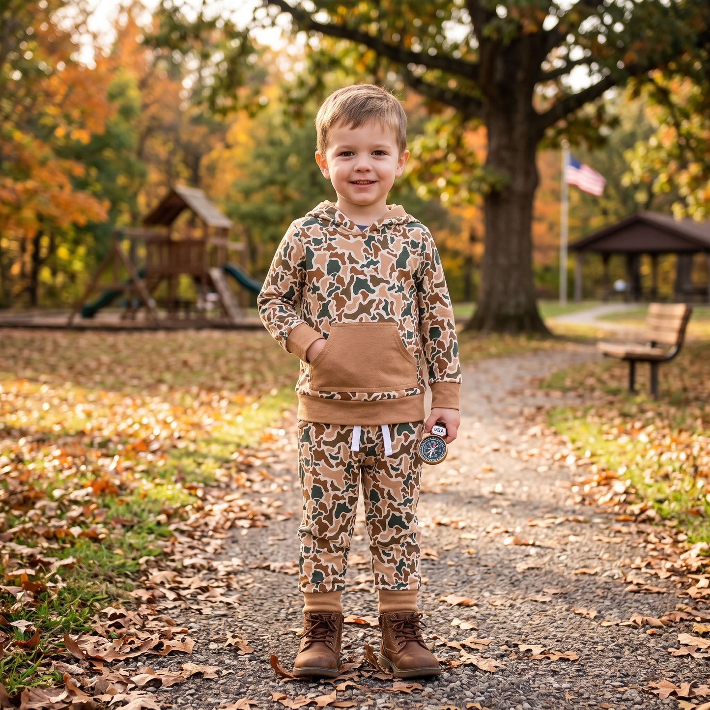 BLP1509 Hunting Camo Boys Hoodie Set