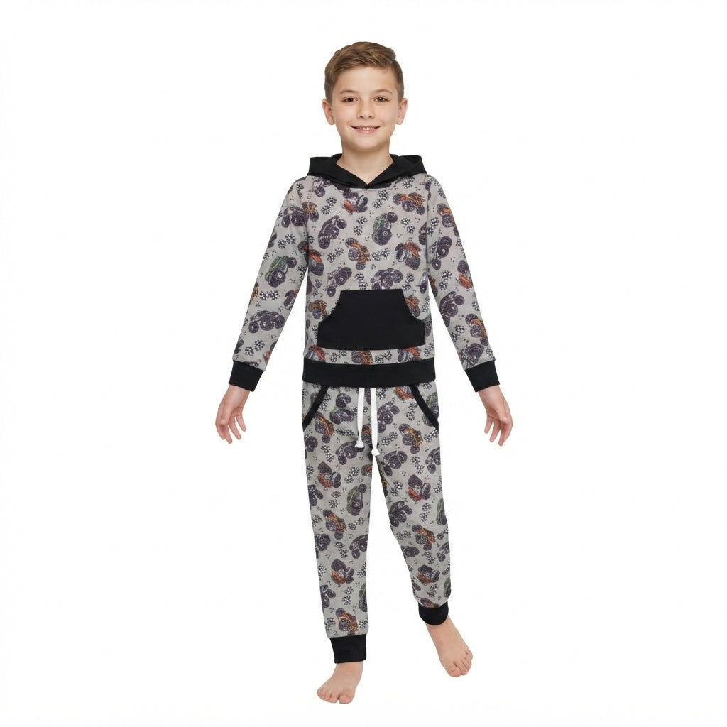BLP1511 Cowboy Cars Hoodie Kids Boys Outfits