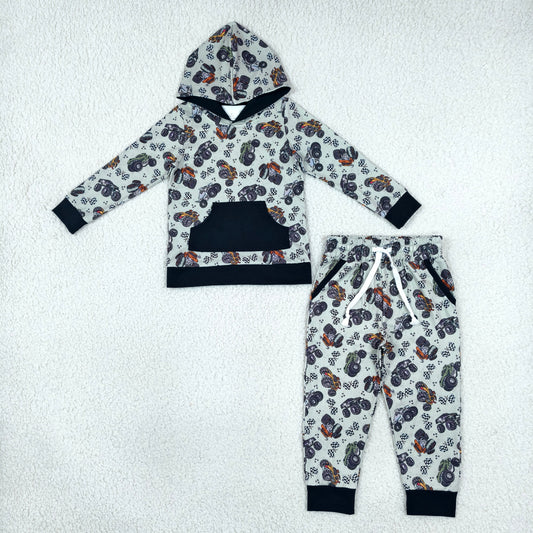 BLP1511 Cowboy Cars Hoodie Kids Boys Outfits