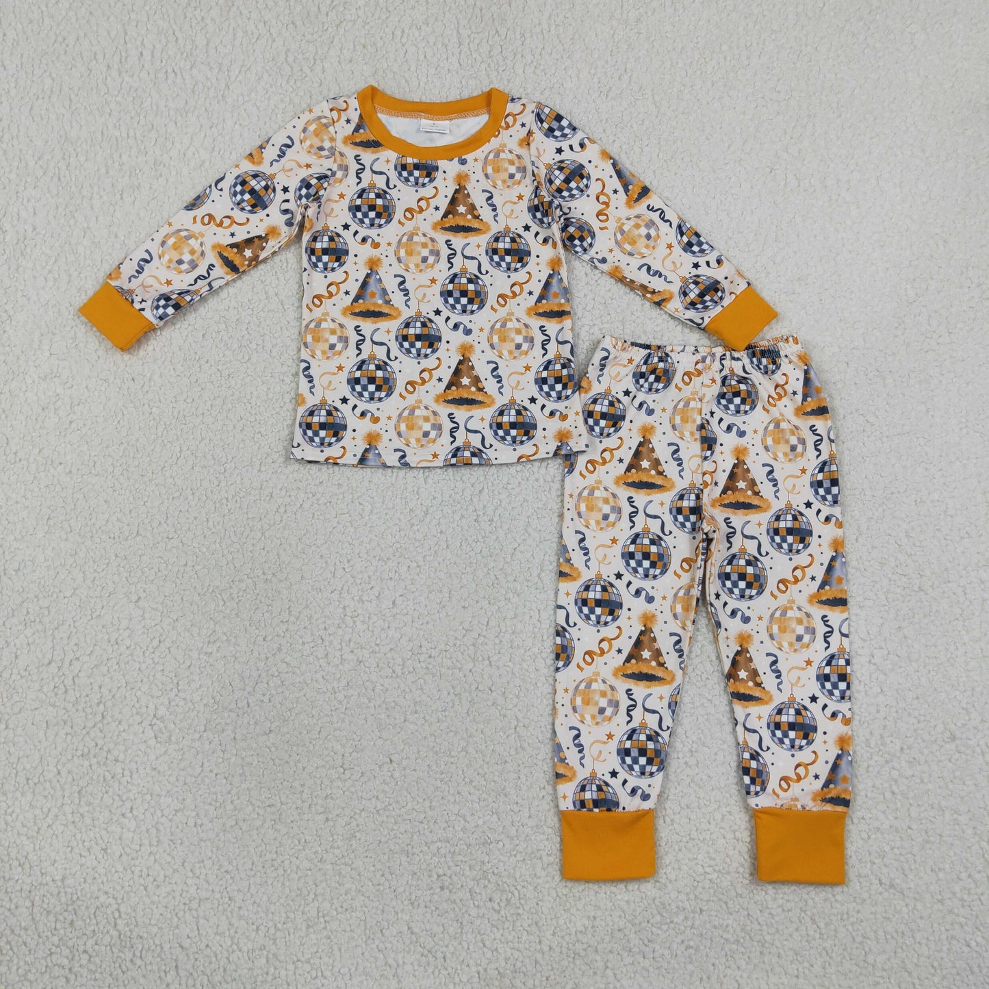 BLP1534 Happy New Year Gold Boys Pajamas Outfits