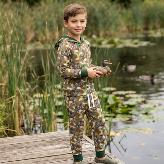 BLP1543 Mallard Ducks Green Hoodie Kids Boys Outfits