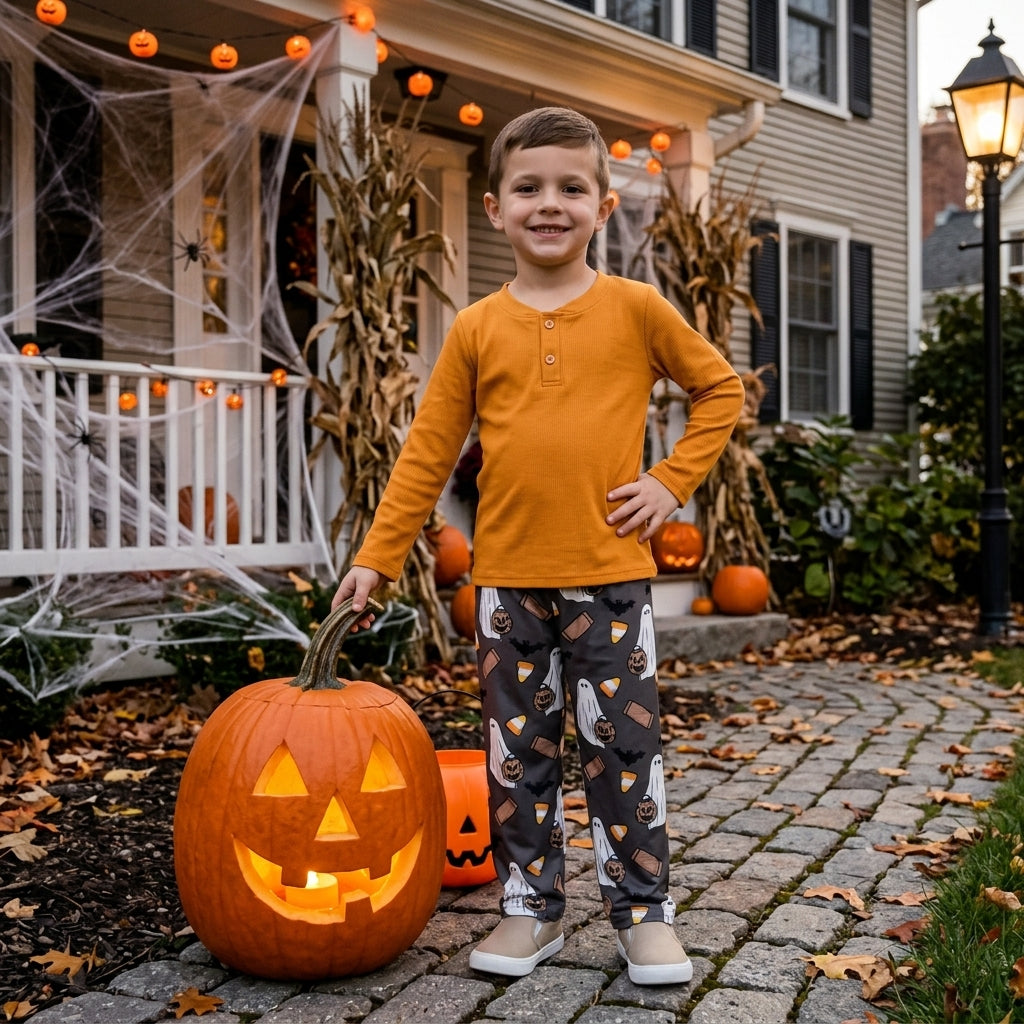 BLP1546 Halloween Ghost Pumpkin Boys Set