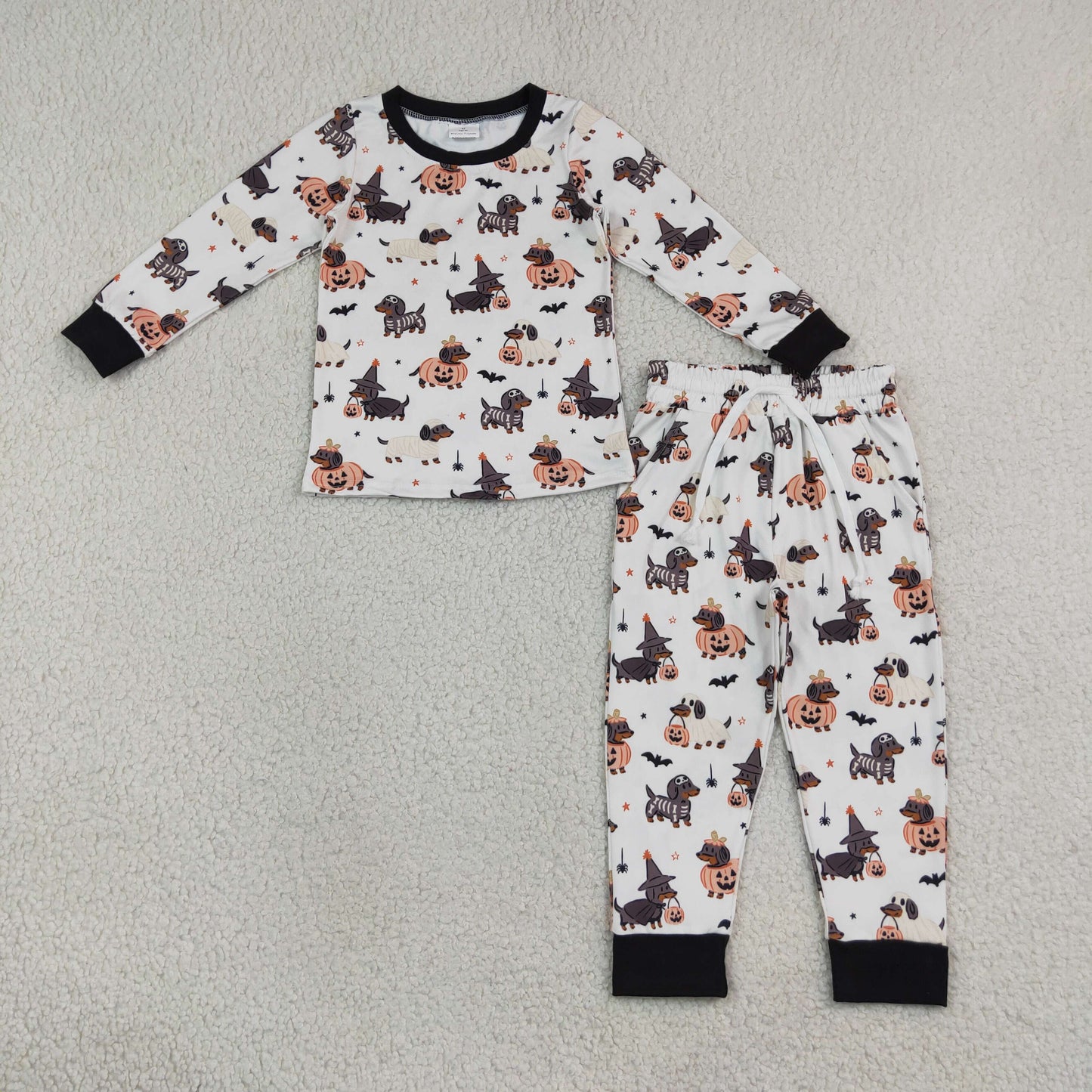 Halloween Puppy Pumpkin Ghost Kids Sibling Matching Clothes