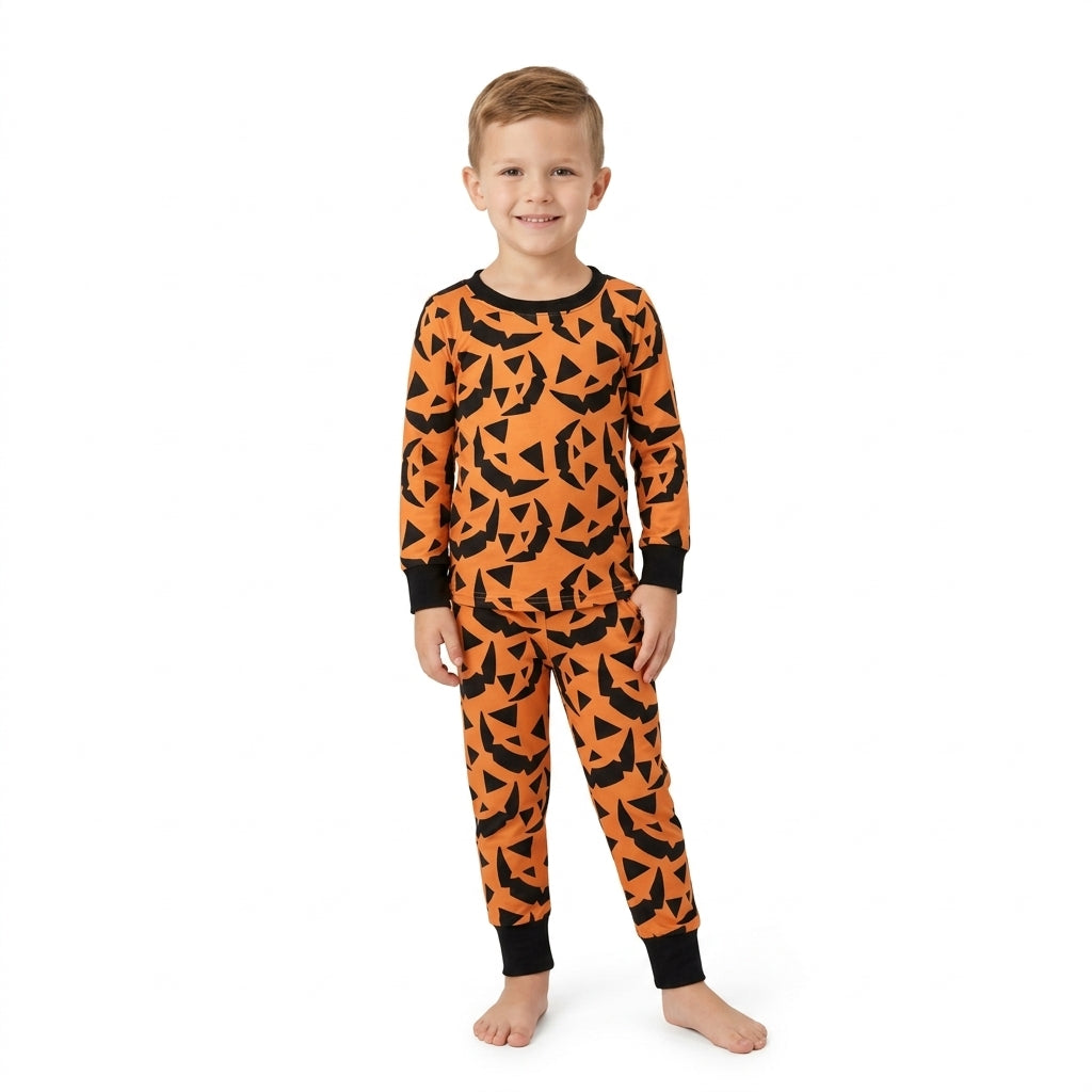 BLP1549 Halloween Pumpkin Boys Pajamas Outfits