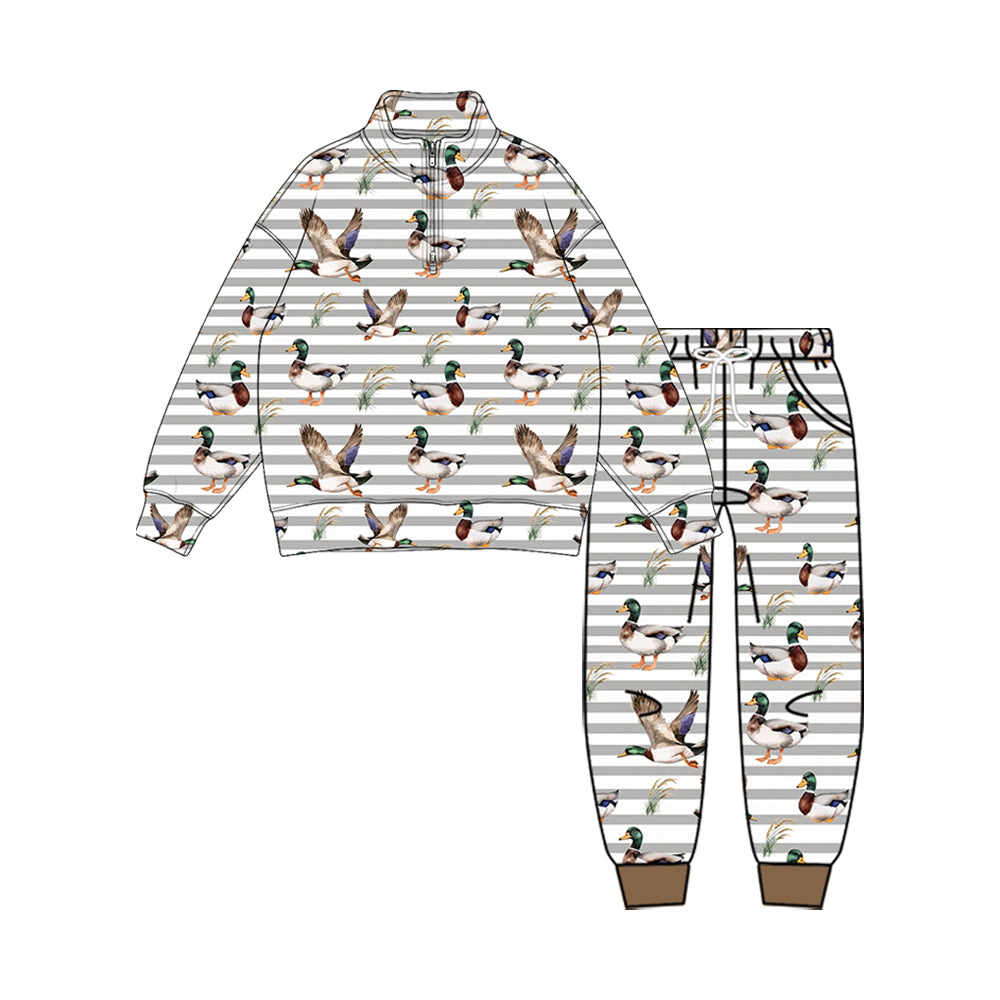 Preorder MOQ 5 pcs Each Clothes BLP1608 Mallard Ducks Print Boys Set