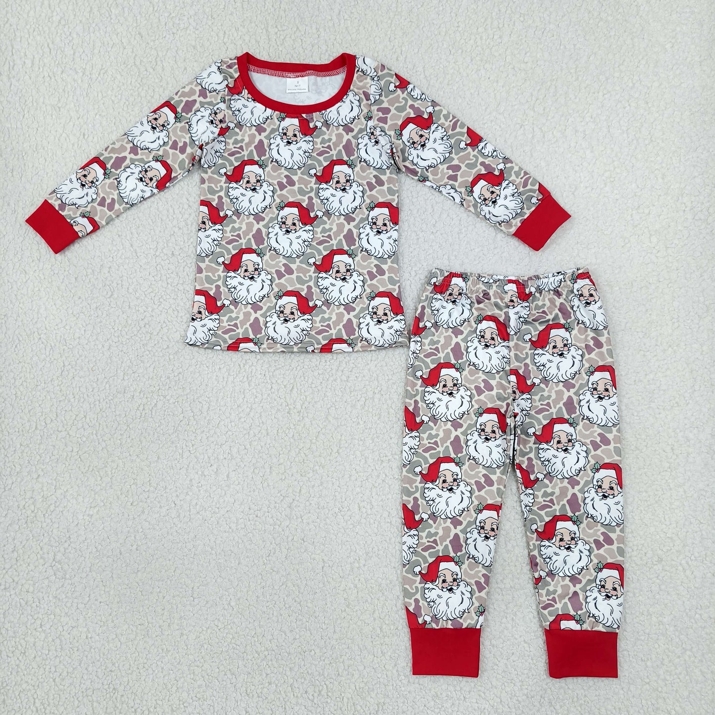 BLP1613 Christmas Santa Camo Boys Pajamas Outfits