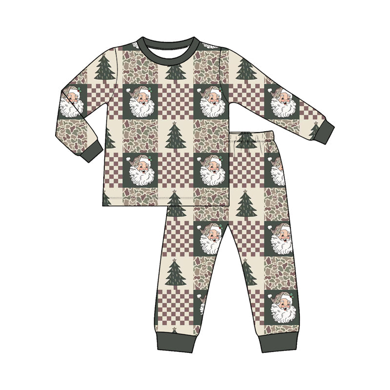 Preorder MOQ 5 pcs Each Style Christmas Santa Trees Camo Kids Matching Clothes