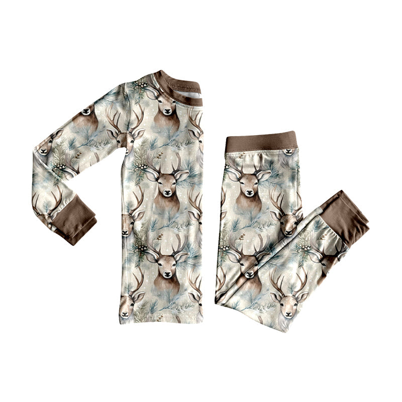 Preorder MOQ 5 pcs Each Style Hunting Deer Boys Pajamas Kids Matching Clothes