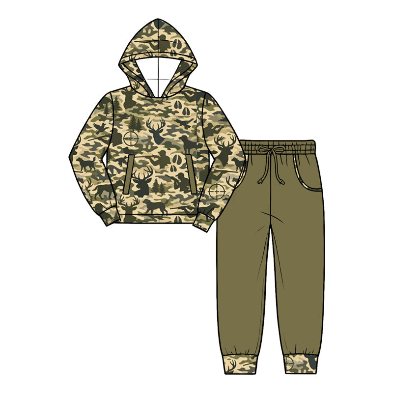 Preorder MOQ 5 pcs Each Style Hunting Deer Camo Kids Matching Clothes
