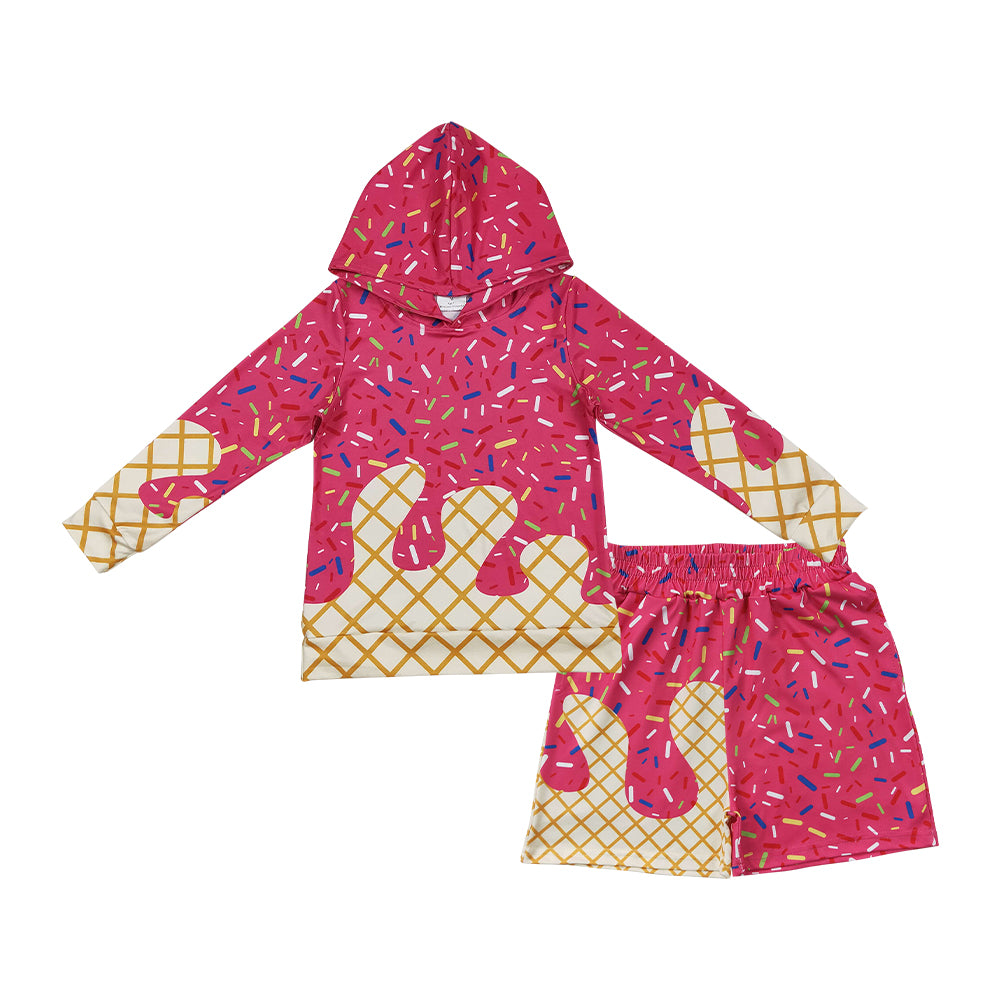 Baseball Red Ice Cream Hoodies Set BLS0040
