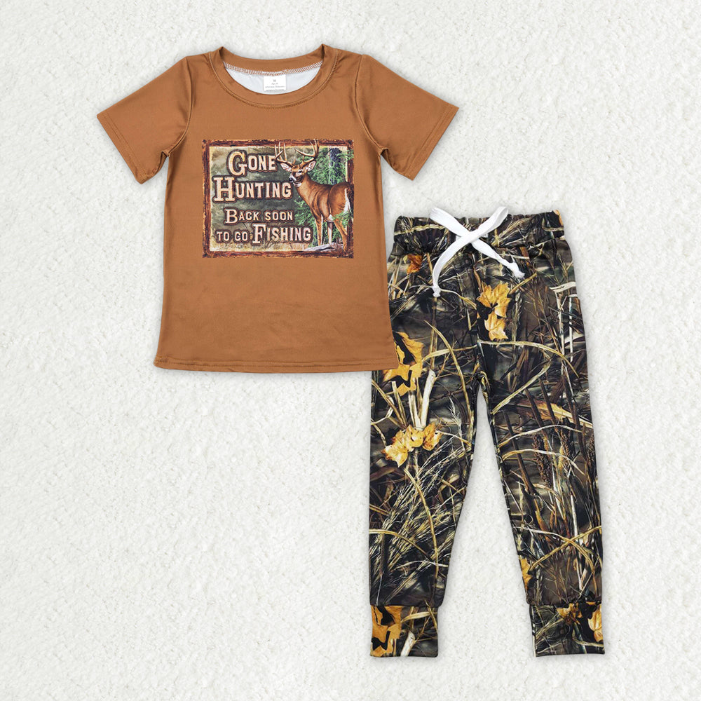 Brown Deer Short Sleeve Camouflage Pants Boys Suit