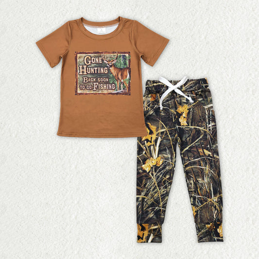Brown Deer Short Sleeve Camouflage Pants Boys Suit
