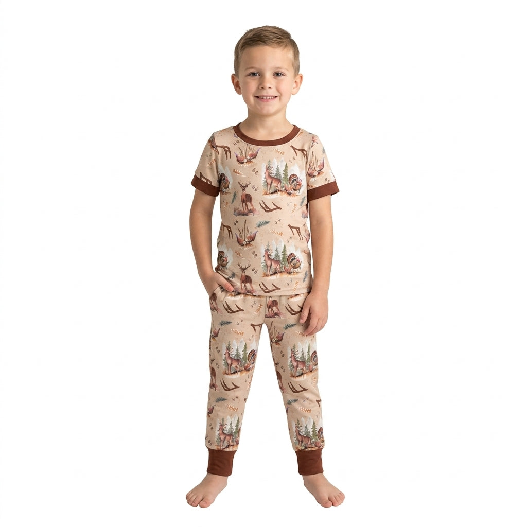 BSPO0494 Hunting Deer Elk Forest Boys Set