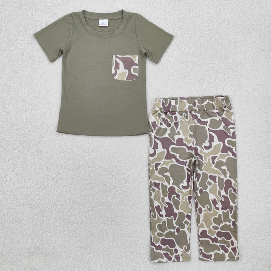 green camo pocket Boys Set