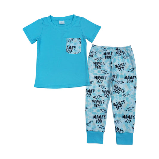 Blue MAMA‘s boy Short Sleeve Boy Set  BSPO0587