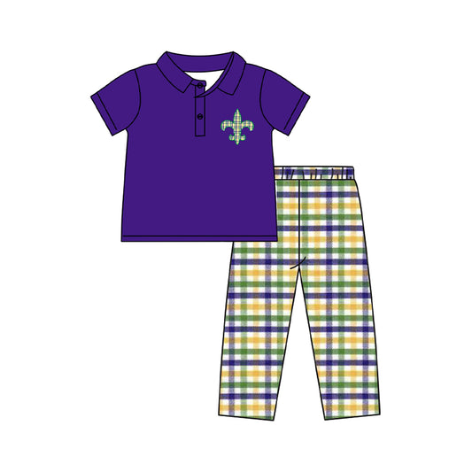pre -order purple short sleeve boy set  BSPO0594