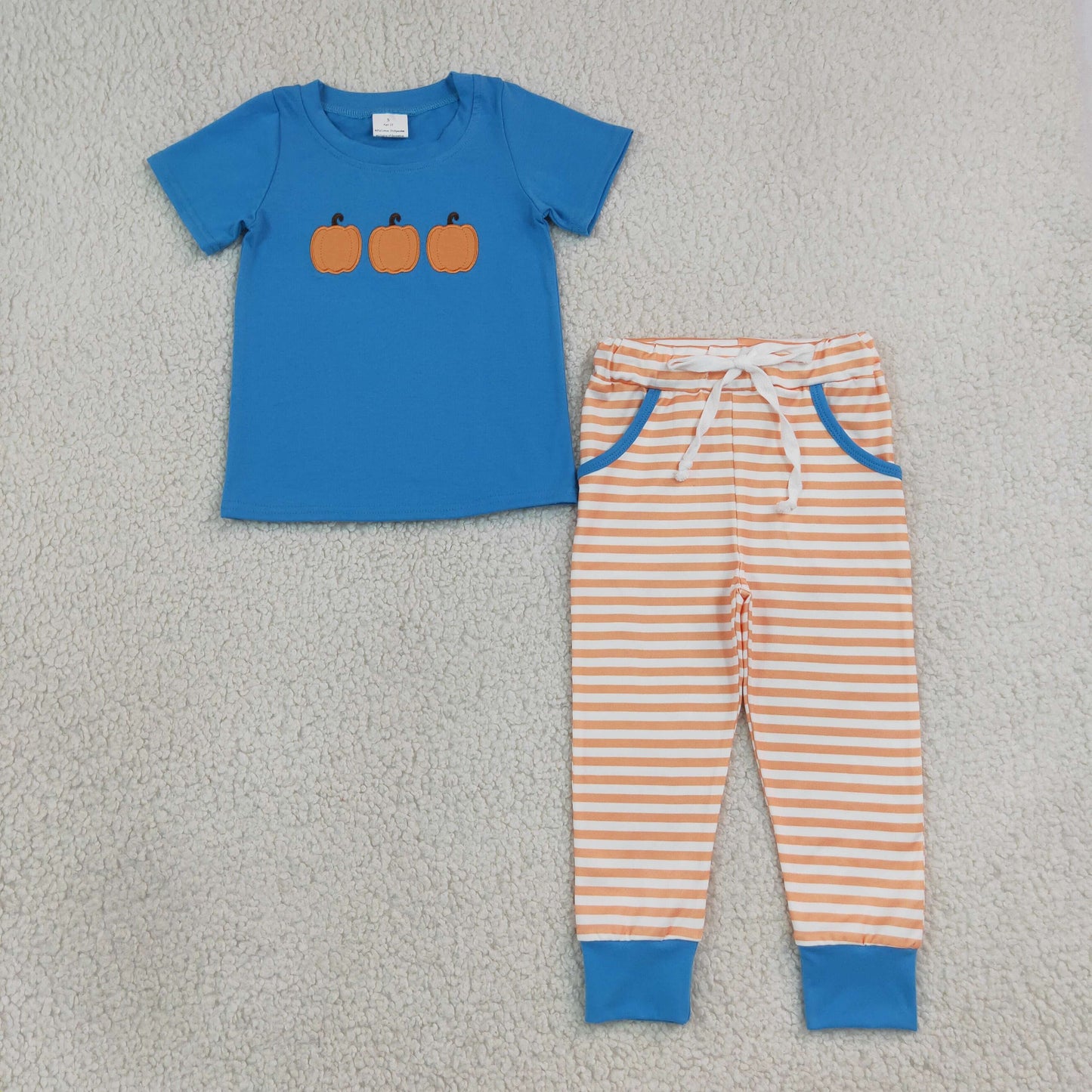 Embroidery Fall Pumpkin Kids Matching Clothes