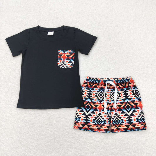 western black short sleeve boy set