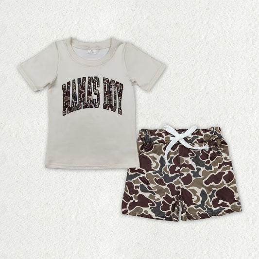 MAMA Boy Camo short sleeve camo shorts boy set BSSO1002