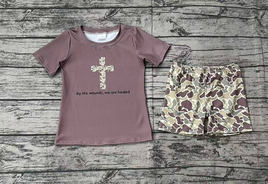 pre -order brown camo boys Summer set BSSO1134