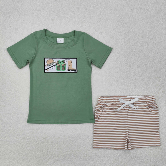 Green hat boot embroidery Suit Summer Set