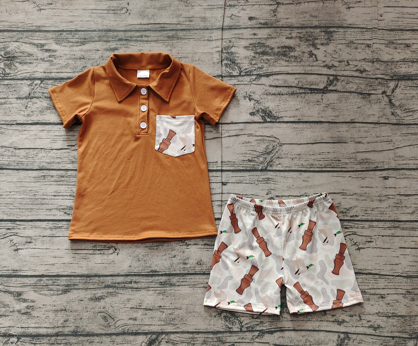 pre -order brown pattern pocket Boys set BSSO1206