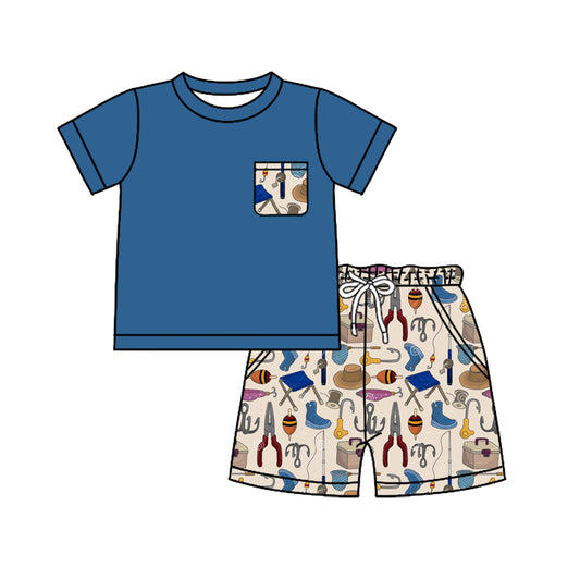 pre -order Blue Short Sleeve boy set BSSO1293