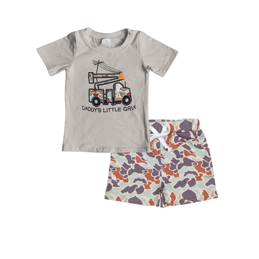 pre -order camo pattern print Short Sleeve boy set BSSO1307