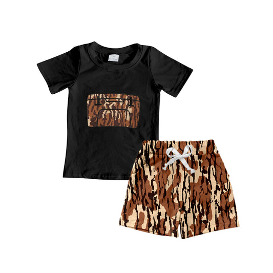 pre -order camo cars pattern print Short Sleeve boy set BSSO1309