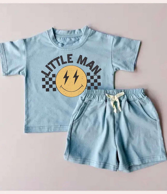 pre -order LITTLE MAN Short Sleeve Blue boy set BSSO1315