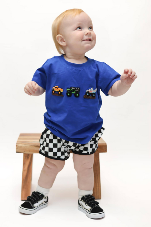 pre -order blue cars Short Sleeve boy set BSSO1334
