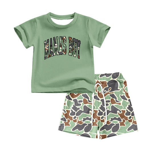 pre -order camo green mama's boy Short Sleeve boy set BSSO1344
