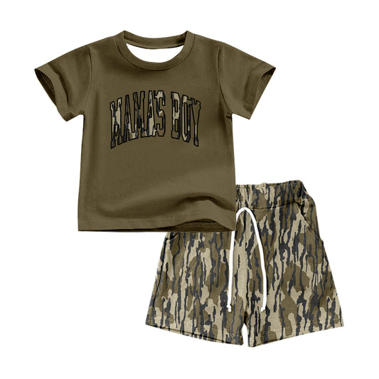 pre -order camo green mama's boy Short Sleeve boy set BSSO1345
