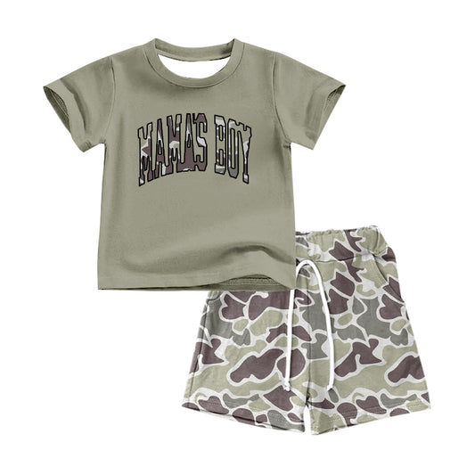pre -order camo green mama's boy Short Sleeve boy set BSSO1346