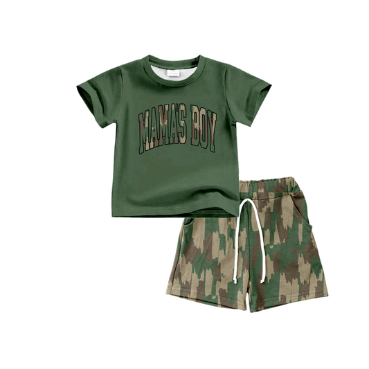 pre -order mam's boy Short Sleeve boy camo set BSSO1353