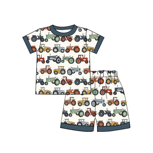 pre -order tractor print Short Sleeve boy set BSSO1358