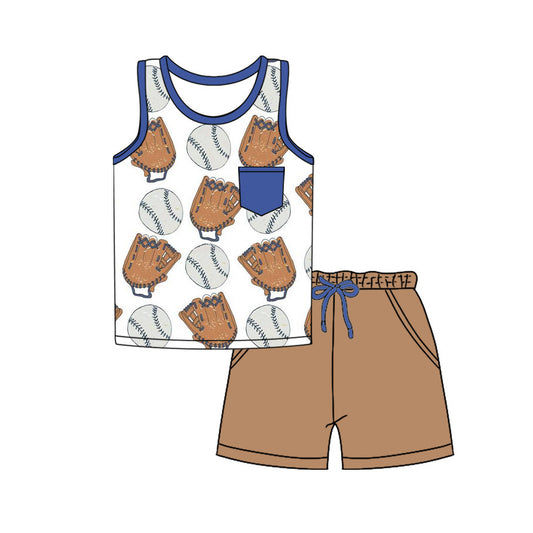 pre -order baseball print Sleeveless boy set BSSO1365