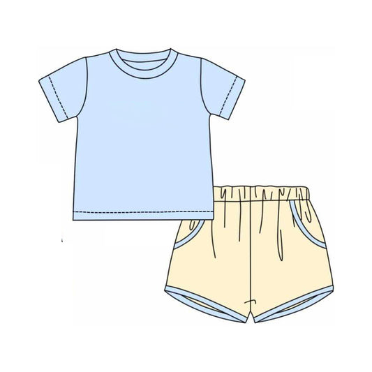 pre -order blue print short Sleeve boy set BSSO1381