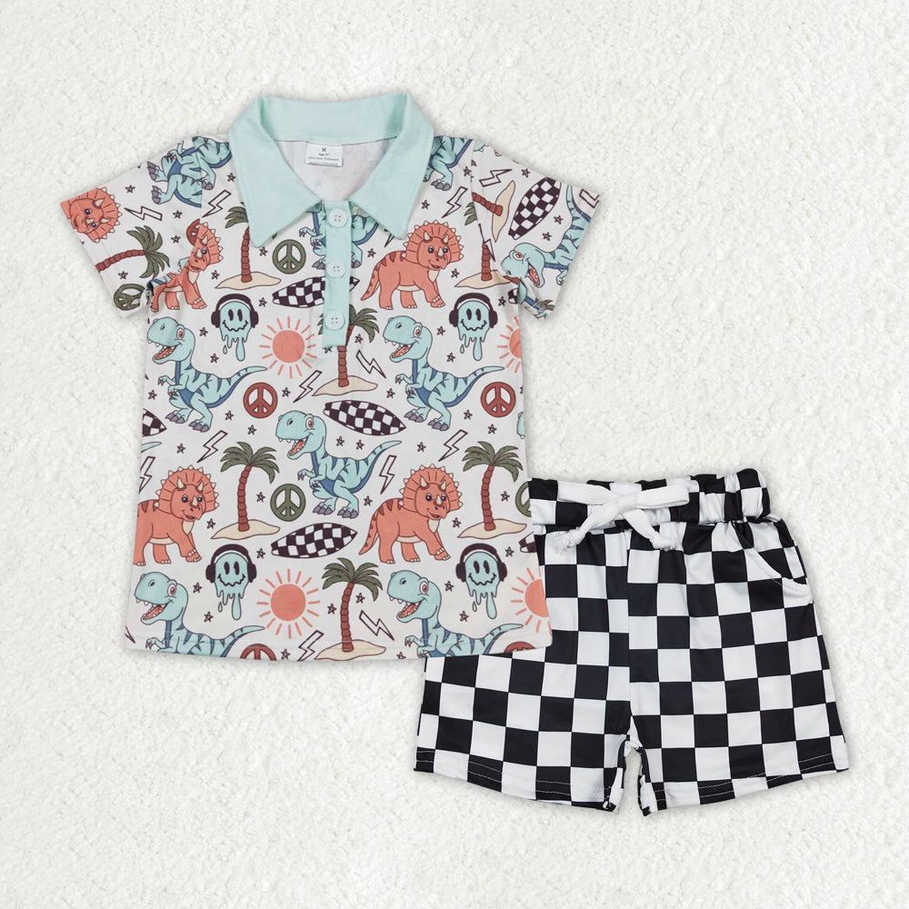 pre -order animals print short Sleeve boy set BSSO1383