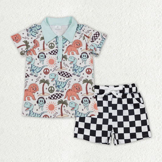 pre -order animals print short Sleeve boy set BSSO1383