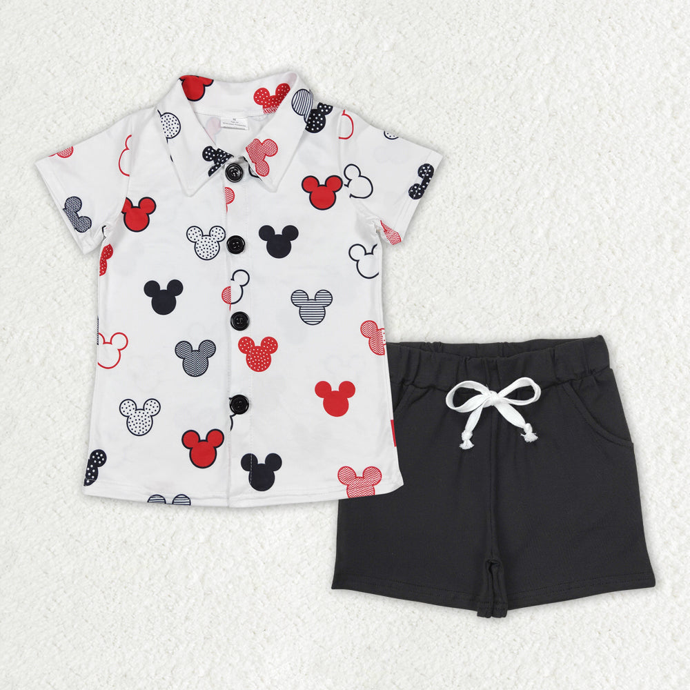 pre -order purple cartoon print short Sleeve boy set BSSO1386