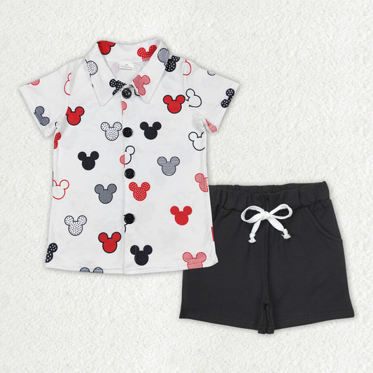 pre -order purple cartoon print short Sleeve boy set BSSO1386