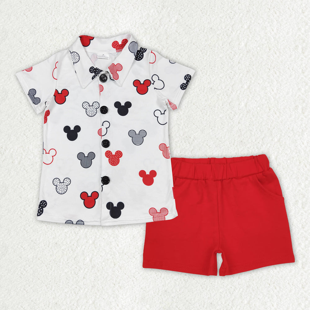 pre -order purple cartoon print short Sleeve boy set BSSO1387
