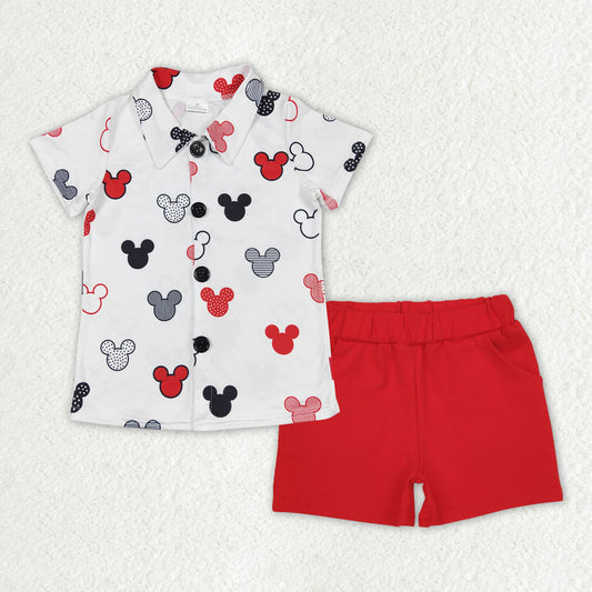 pre -order purple cartoon print short Sleeve boy set BSSO1387