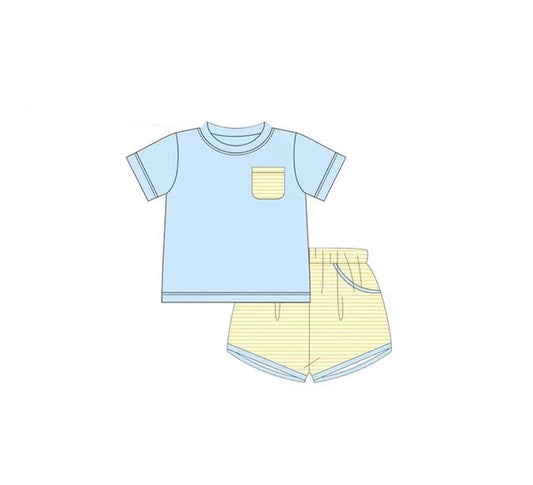 pre -order Blue print short Sleeve boy set BSSO1393